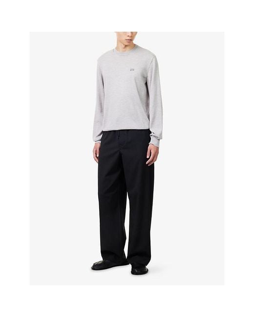 Loewe White Anagram-Embroidered Wool Sweatshirt for men