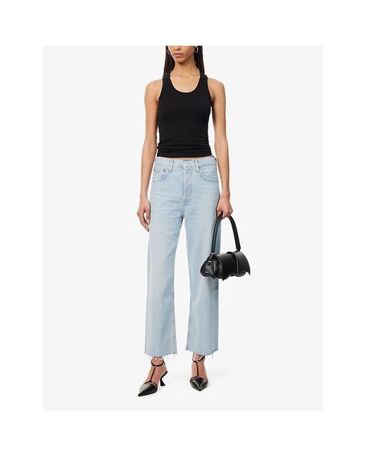 Agolde Blue Ren Wide-leg High-rise Recycled Jeans