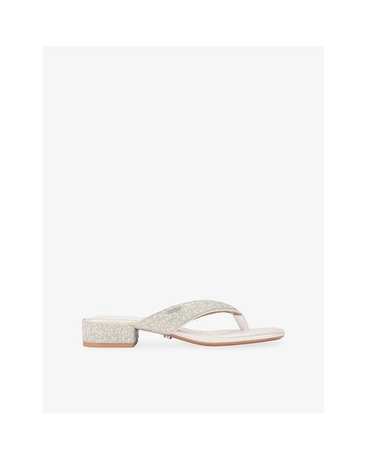 Carvela Kurt Geiger White Portici Embellished Woven Sandals