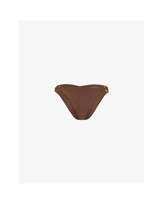 Away That Day Brown Sorrento Ruched Bikini Bottoms