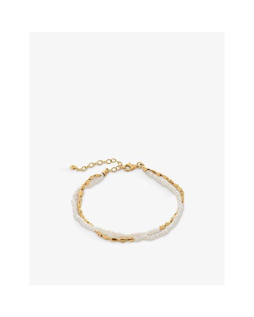 Monica Vinader Metallic Mini Nugget 18Ct-Plated Vermeil Sterling- And Pearl Bracelet