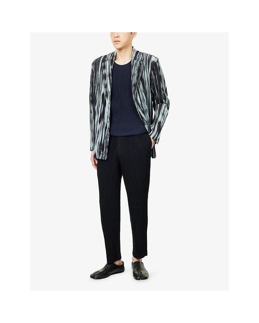 Homme Plissé Issey Miyake Blue Basics Long-Sleeve Knit Top for men