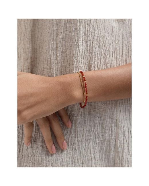 Astley Clarke White Fine Biography 18Ct And Carnelian Bracelet