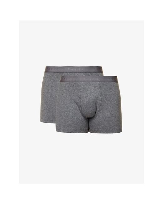 Falke Gray Tonal Waistband Pack Of Two Stretch-Cotton Boxers for men