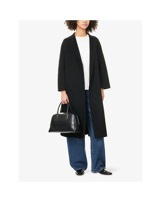 Max Mara Black Esturia Belted Wool Coat