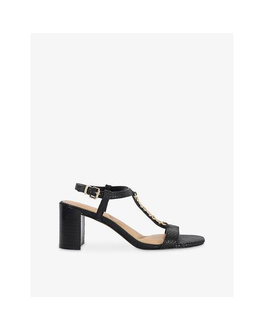 Dune Multicolor Josina Leather Block-Heel Sandals