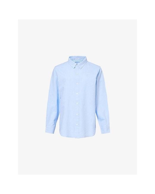 Mother Blue The Bestie Logo-Embroidered Cotton Shirt