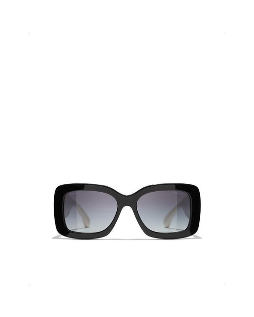 Chanel Black Rectangle Sunglasses