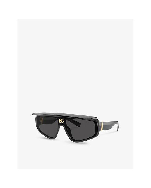 Dolce & Gabbana Black Dg6177 Rectangle-frame Nylon Sunglasses