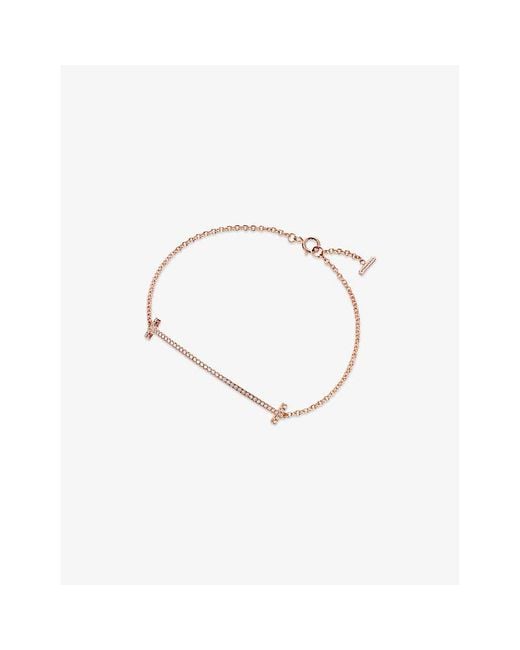 Tiffany & Co Metallic Tiffany T Smile 18Ct Rose- And Diamond Bracelet