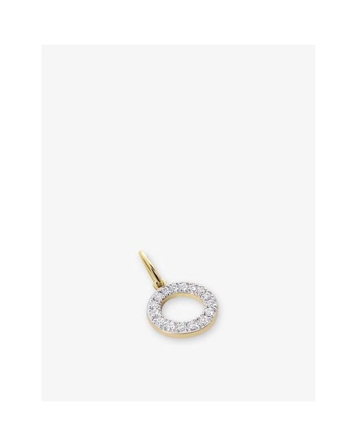 Monica Vinader White Initial O 14Ct- And Lab Grown Diamond Charm Pendant