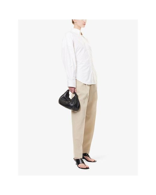 RÓHE Frames White Uneven-Collar Fitted Cotton Shirt