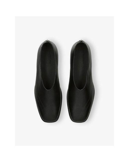 Collegium Black Aether Slip-On Leather Loafers for men
