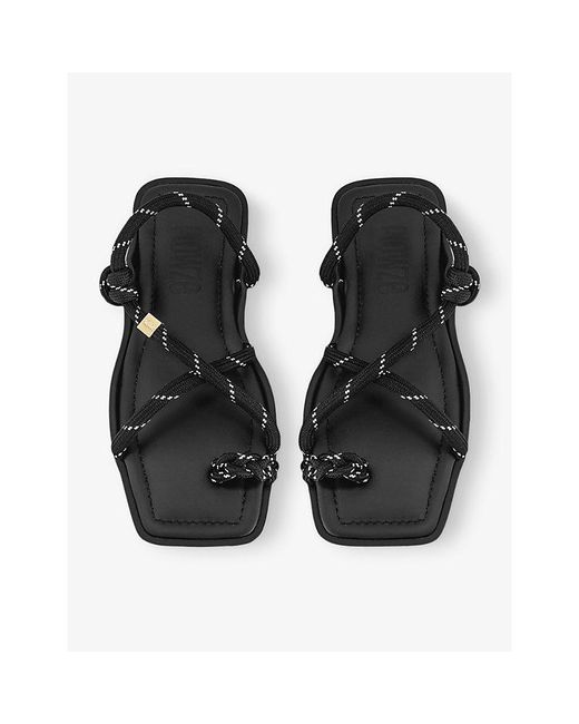 FLOWZE Black Flo Square Woven Sandals