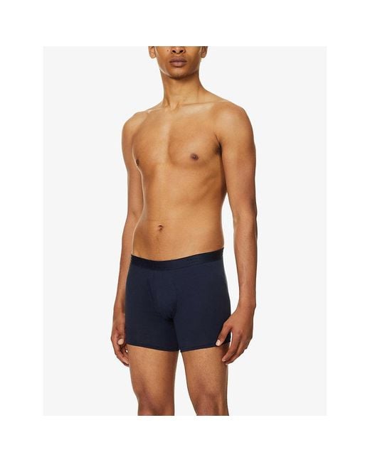 Derek Rose Blue Jack Mid-Rise Stretch-Cotton Trunks for men