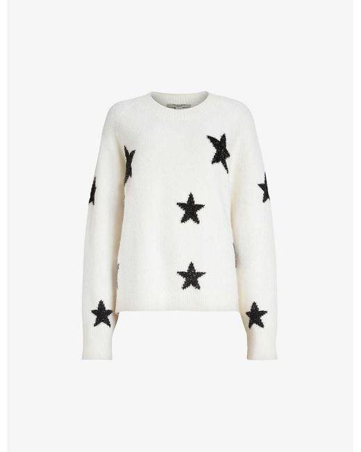 AllSaints Natural Starlet Star-print Knitted Jumper