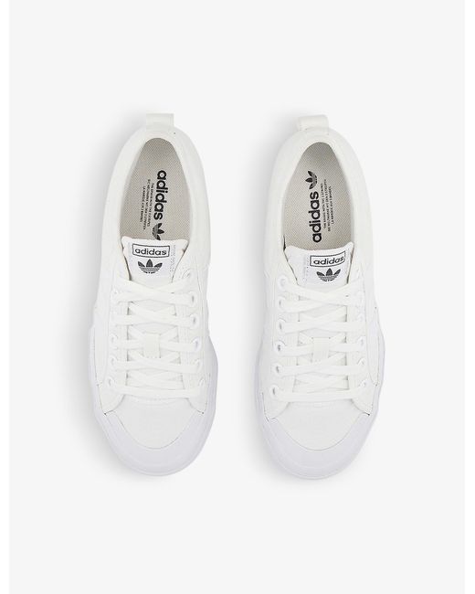 adidas Nizza Logo-print Canvas Trainers in White | Lyst