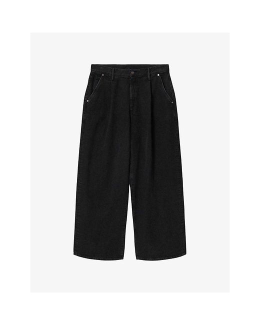 AllSaints Black Daze Pleated Wide-Leg Jeans for men