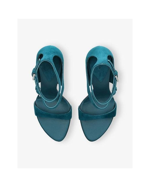 Alaïa Blue Drop Strappy 90 Suede Sandals