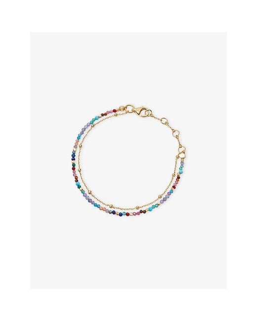 Astley Clarke Metallic Fine Biography Multi 18Ct- Plated Sterling- And Gemstone Bracelet