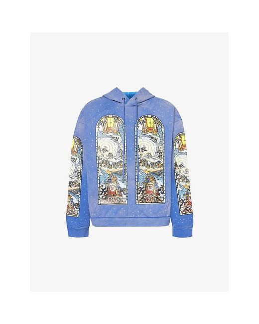 Who Decides War Blue Chalice Graphic-print Cotton-jersey Hoody X for men