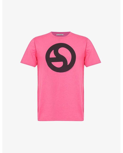 Acne Pink Everest Graphic-print Cotton-blend T-shirt for men