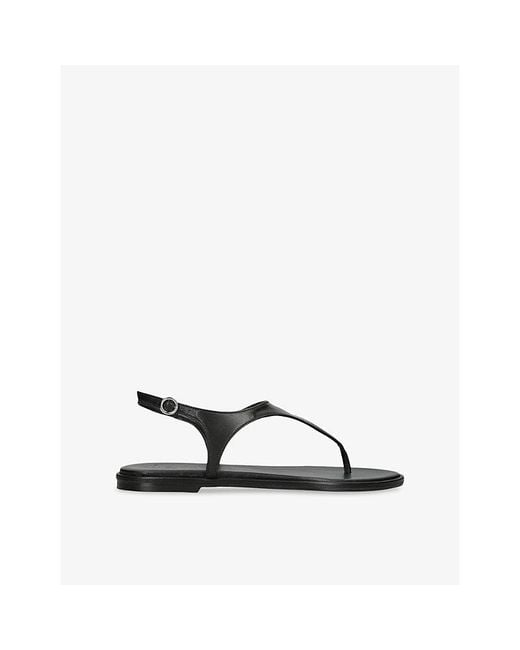 Aeyde Black Raine Thong Leather Sandals