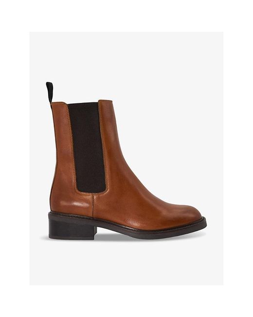 Dune Brown Peanuts Leather Chelsea Boots