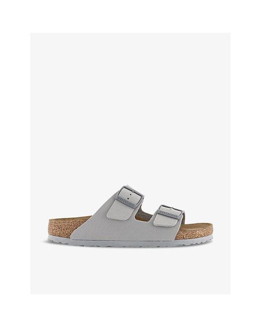 Birkenstock Arizona Two-strap Faux-leather Sandals in White | Lyst