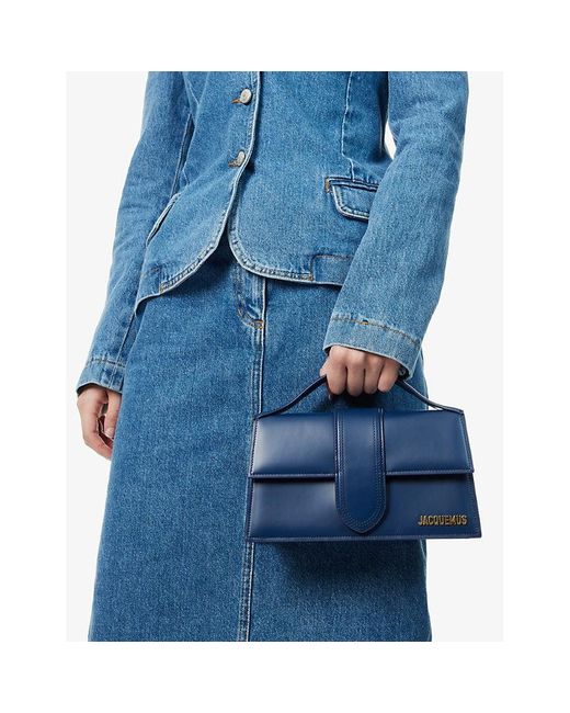 Jacquemus Blue Dark Vy Le Grand Bambino Leather Top-handle Bag