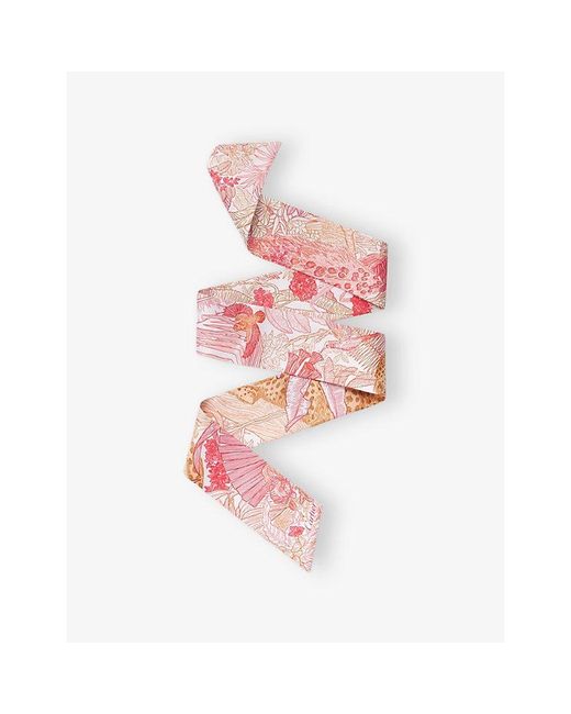 Cartier Pink Panthère Greenhouse Silk-Twill Bandeau