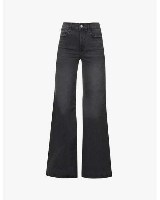 FRAME Le Palazzo Wideleg Highrise Stretchdenim Jeans in Blue Lyst