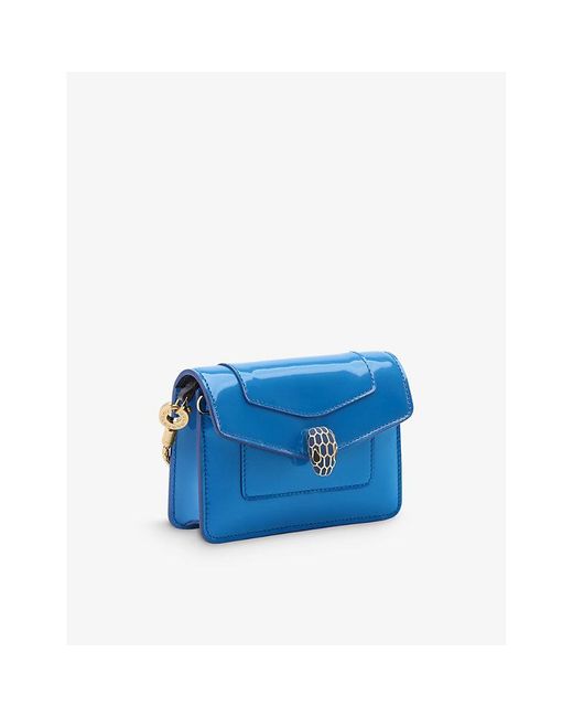BVLGARI Blue Serpenti Forever Micro Leather Top-handle Bag