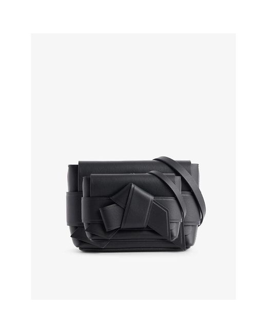 Acne Black Musubi Mini Leather Shoulder Bag for men