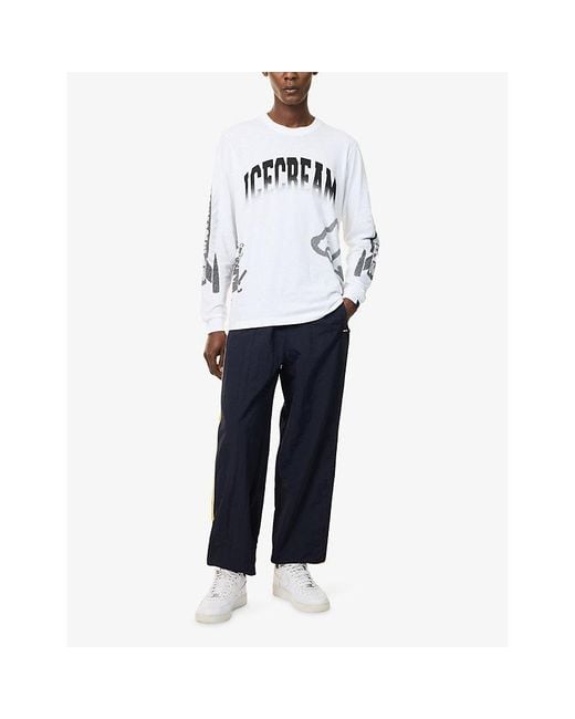 ICECREAM Blue Soft Serve Panelled Nylon Track Pants for men