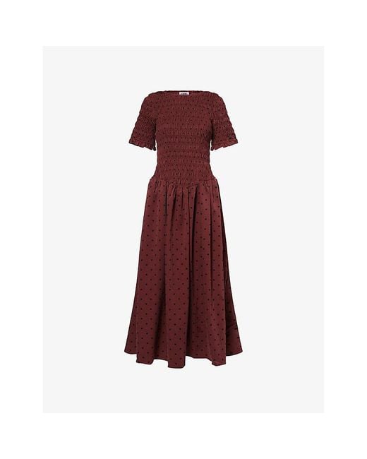 Amy Lynn Red Beatrix Short-Sleeves Woven Maxi Dress