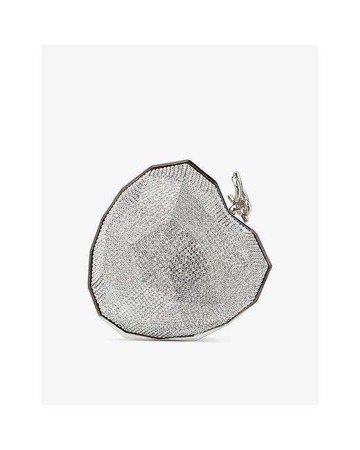 Jimmy Choo Metallic Faceted Heart-shaped Lucite Clutch Bag