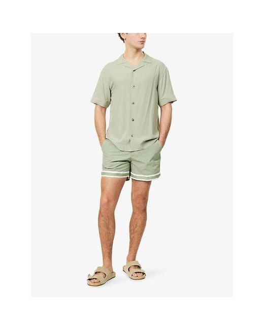 CHE White Valbonne Camp-Collar Woven Shirt for men