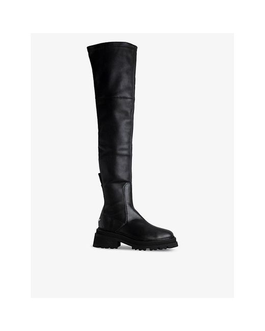Zadig & Voltaire Ride Brandbadge Overtheknee Leather Chelsea Boots