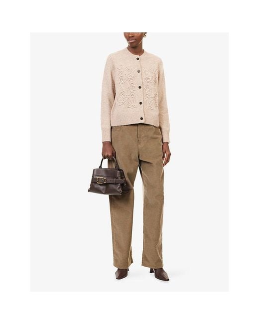 Rails Natural Coralee Embroidered Knitted Cardigan