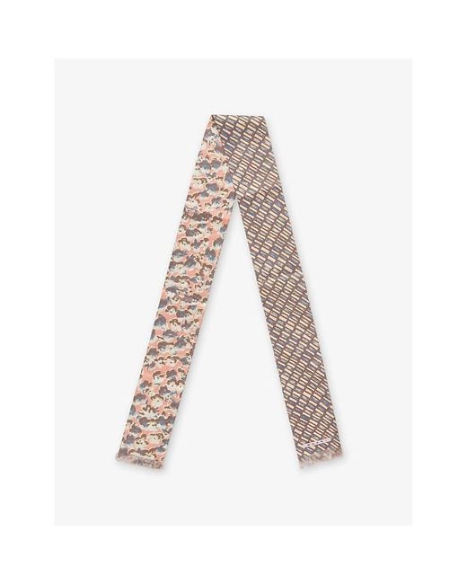 Marni Natural Printed Slim Silk Scarf