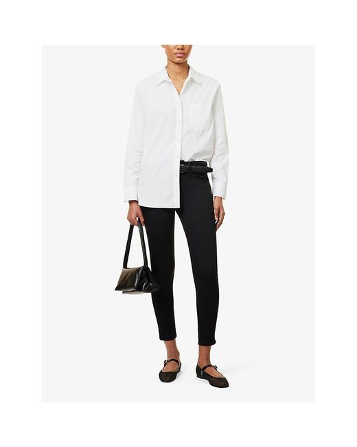 Rag & Bone Black Cate Tapered-Leg Mid-Rise Stretch-Woven Jeans