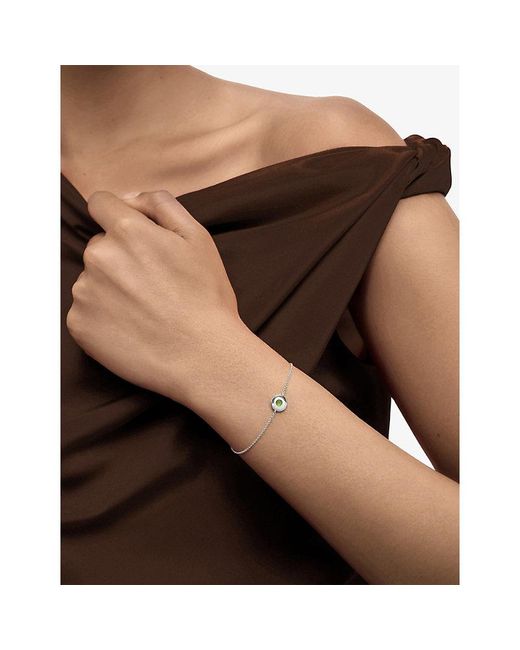 Monica Vinader White August Birthstone Peridot And Sterling- Bracelet