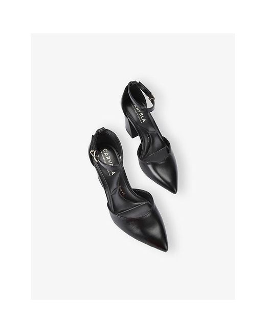 Carvela Kurt Geiger White Refined Wide-Fit Heeled Faux-Leather Courts