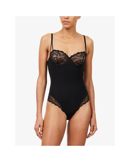 Calvin Klein Black Sensual Stretch Lace Shapewear Bodysuit