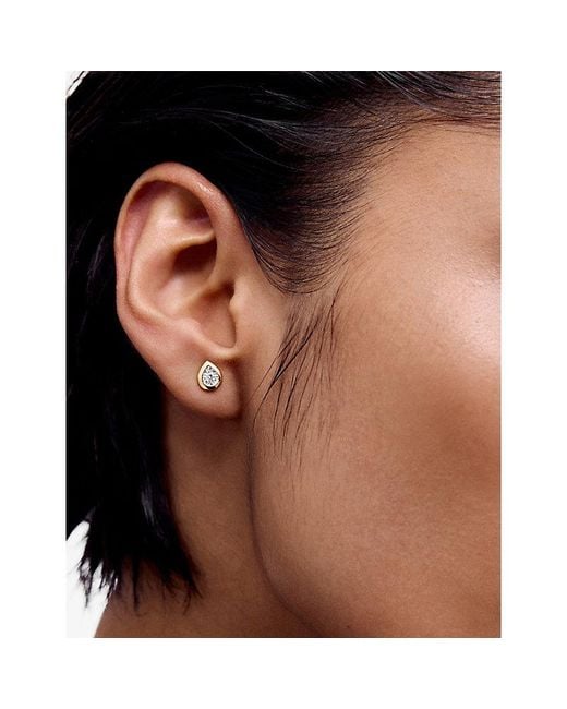 Monica Vinader Metallic Pear-Shaped 0.13Ct Lab-Grown Diamond And 18Ct- Vermeil Stud Earrings
