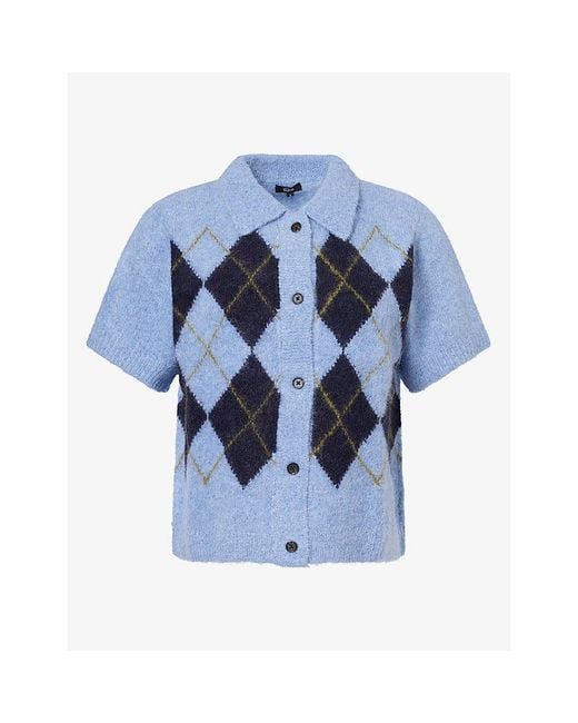 Rails Blue Kelly Short-Sleeve Alpaca-Blend Cardigan