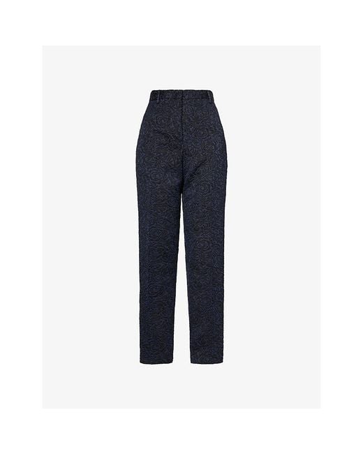 Dries Van Noten Blue Pilar Tapered-Leg Cotton-Blend Trousers