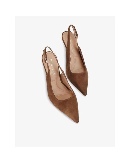 Carvela Kurt Geiger Brown Spirited Suede Slingback Courts