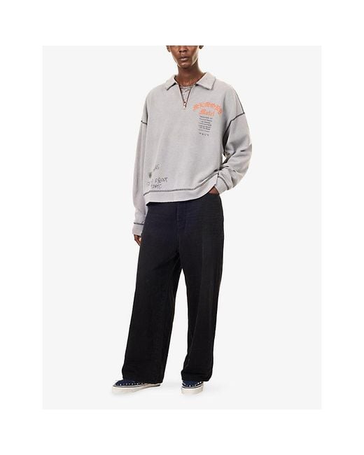 Paly Hollywood Gray Sorry 'Bout That Crewneck Cotton-Blend Sweatshirt for men